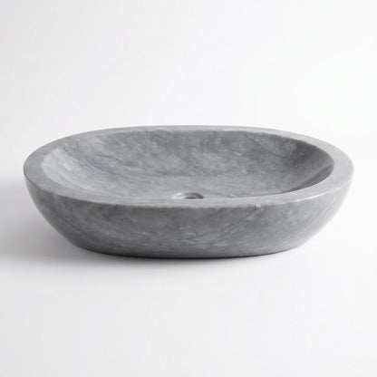 RMD-011 Round Grey Marble Vessel Sink Basin