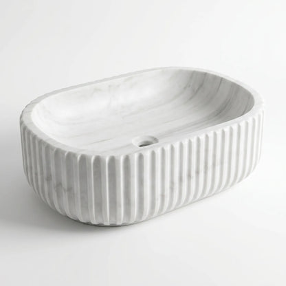RMD-012 Round  Carrara White Vessel Sink Basin