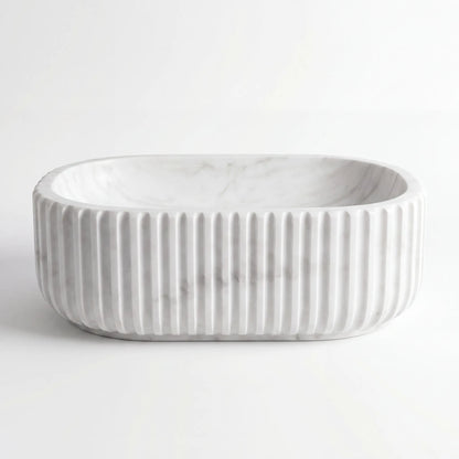 RMD-012 Round  Carrara White Vessel Sink Basin