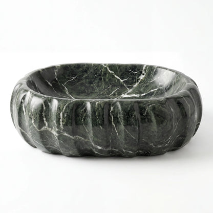 RMD-013 Round Green Marble Vessel Sink Basin