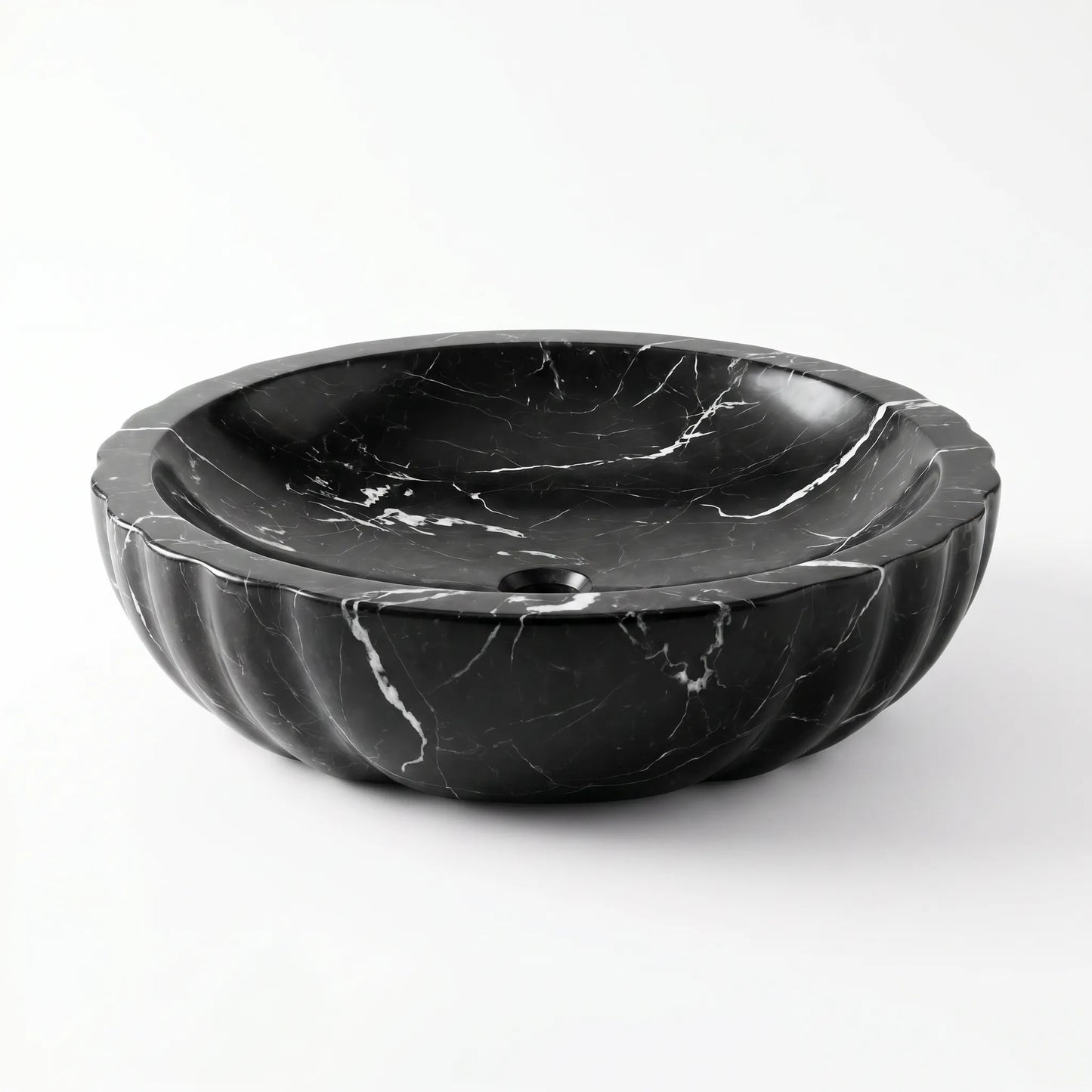 RMD-014 Round Nero Marquina Vessel Sink Basin