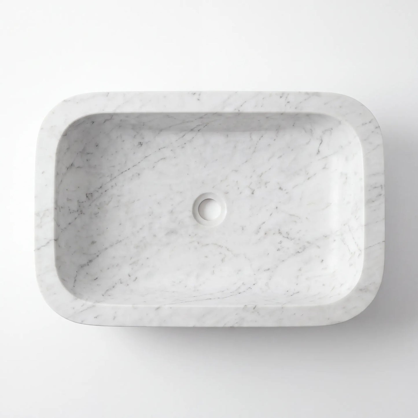 RMD-015 Round Carrara White Vessel Sink Basin