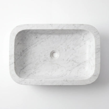 RMD-015 Round Carrara White Vessel Sink Basin