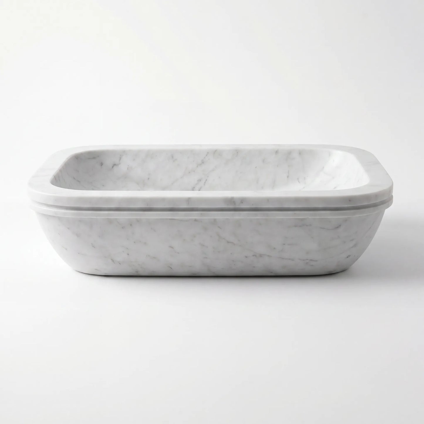 RMD-015 Round Carrara White Vessel Sink Basin