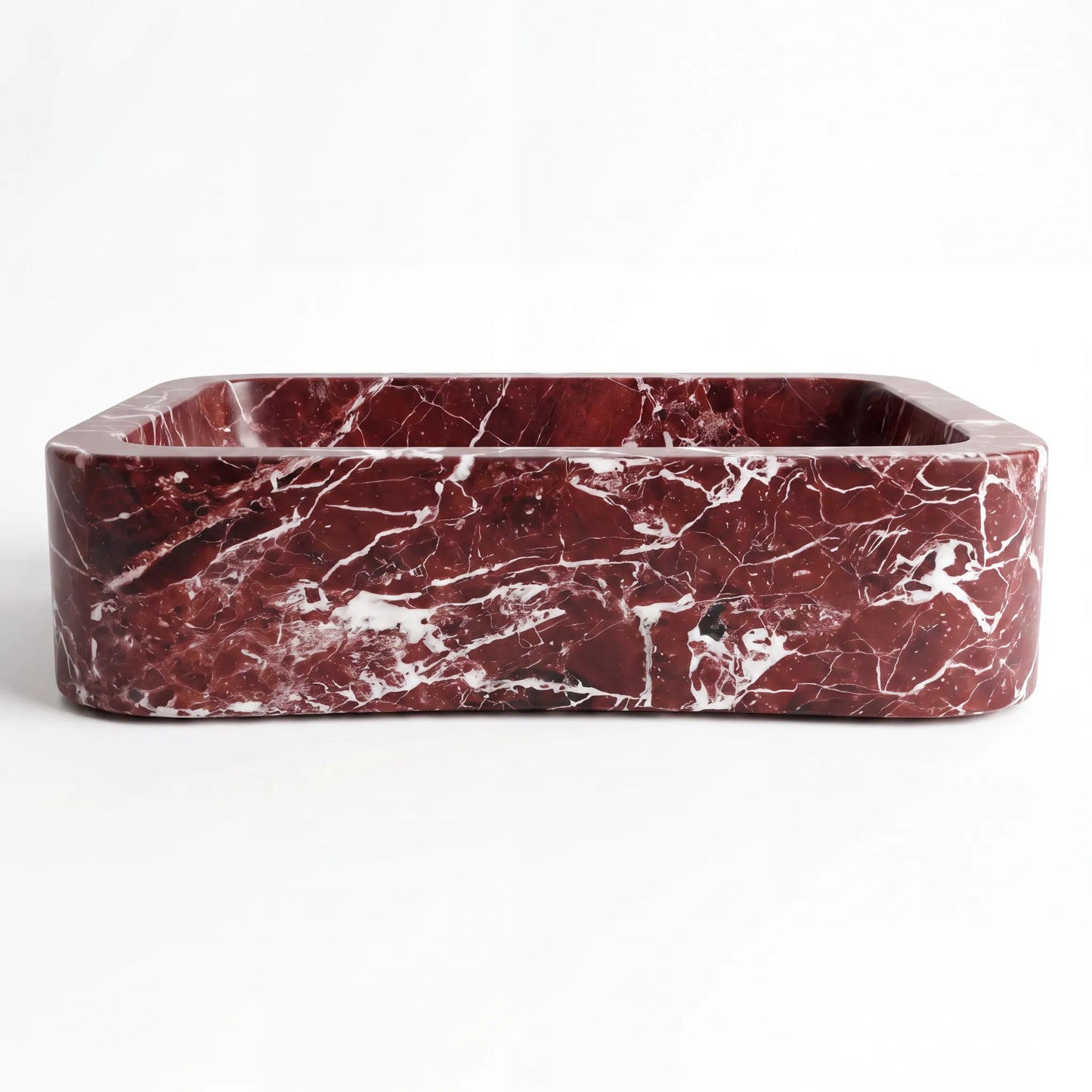 RMD-016 Rectangle Rosso Levanto Vessel Sink Basin