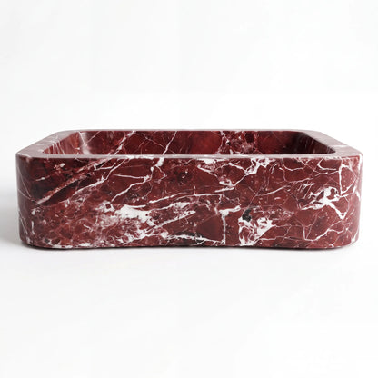 RMD-016 Rectangle Rosso Levanto Vessel Sink Basin