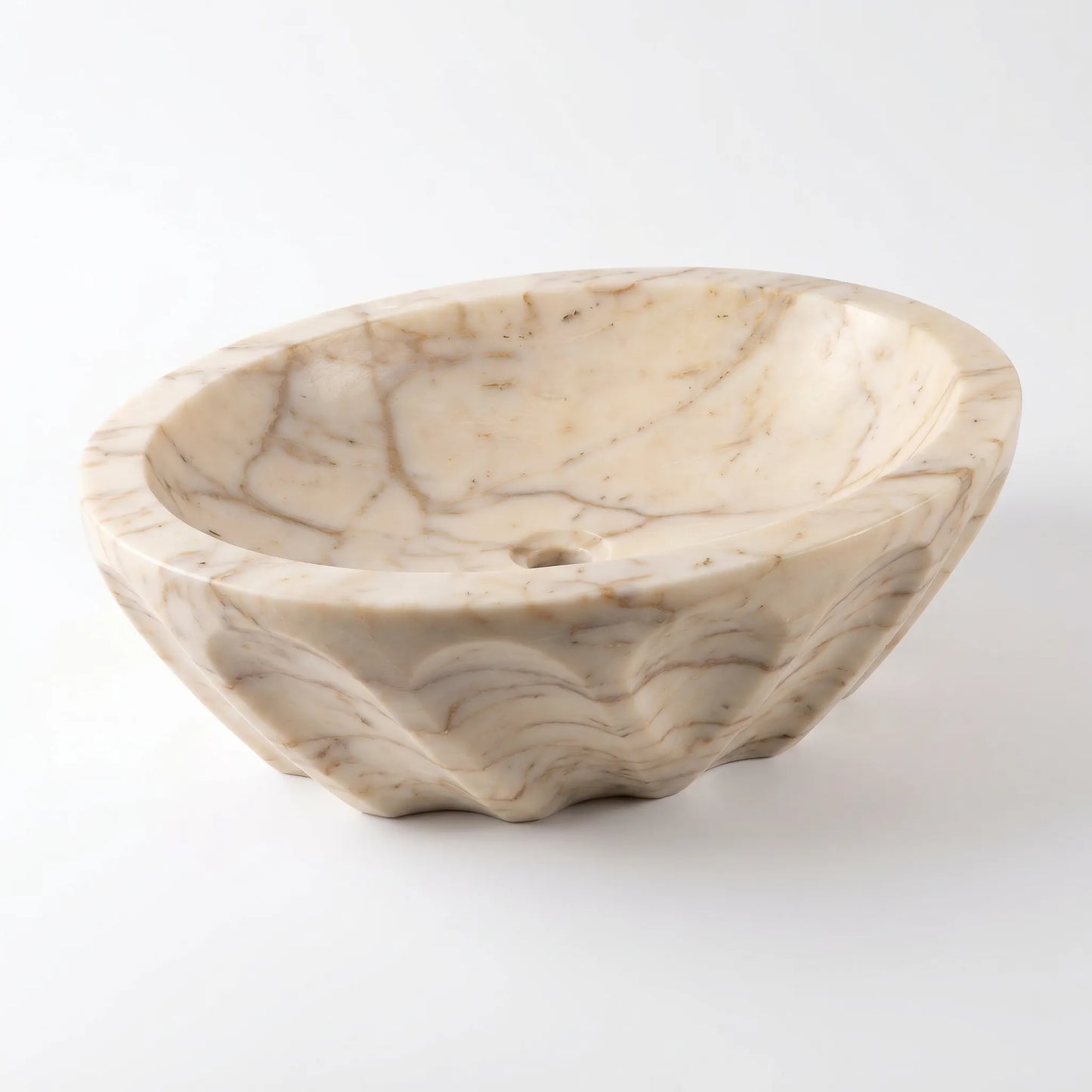 RMD-018 Round Calacatta Gold Vessel Sink Basin