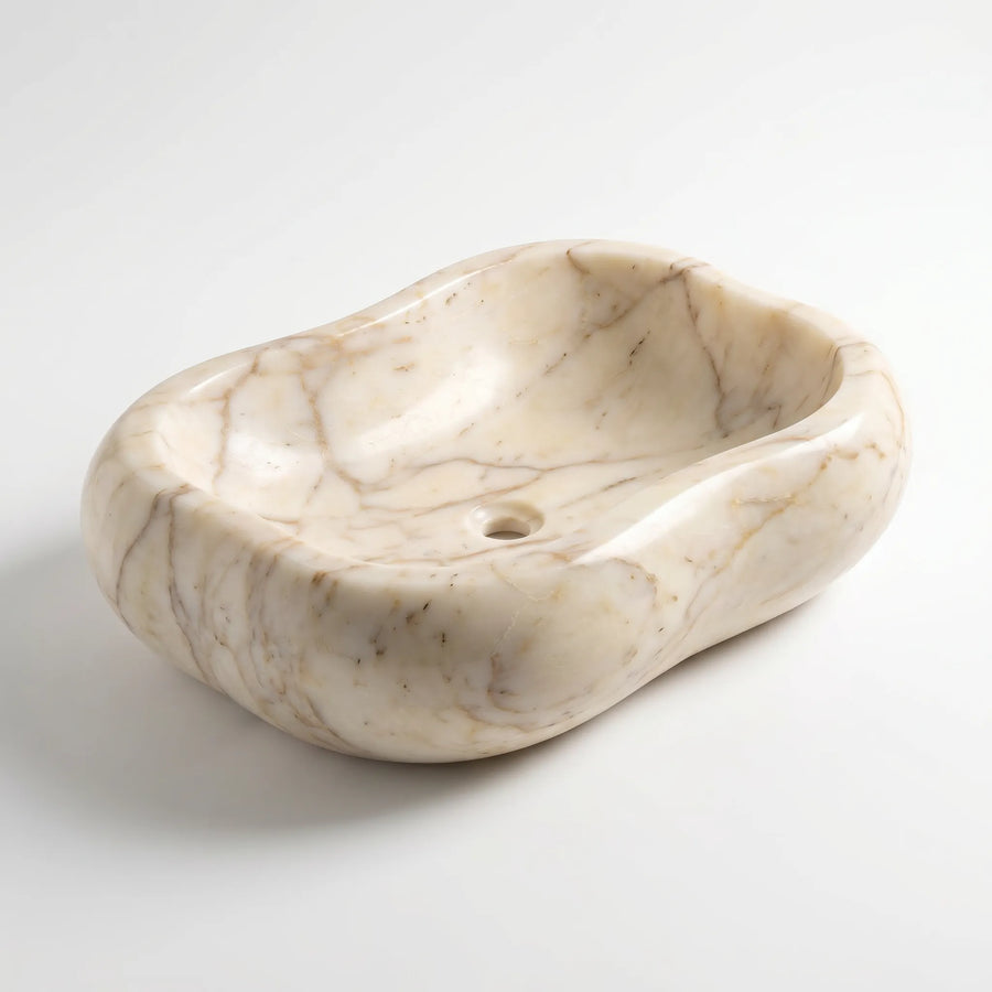 RMD-026 Round Calacatta Gold Vessel Sink Basin