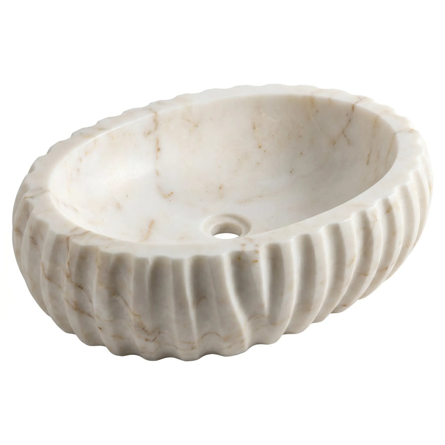 RMD-030 Oval Calacatta Gold Vessel Sink Basin