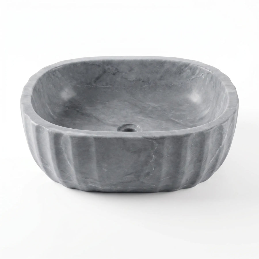 RMD-035 Oval Grey Marble Vessel Sink Basin