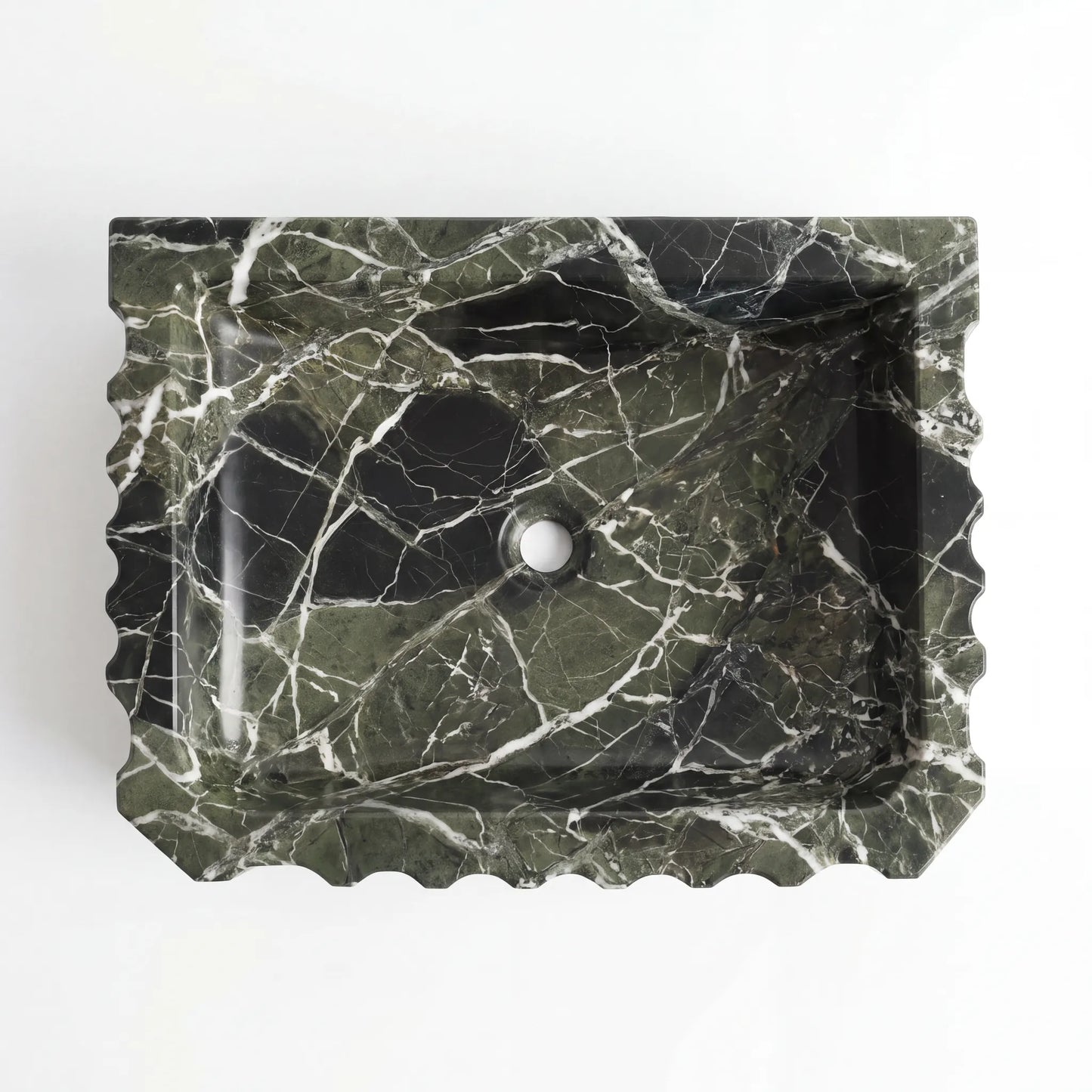 RMD-036 Round Green Marble Vessel Sink Basin