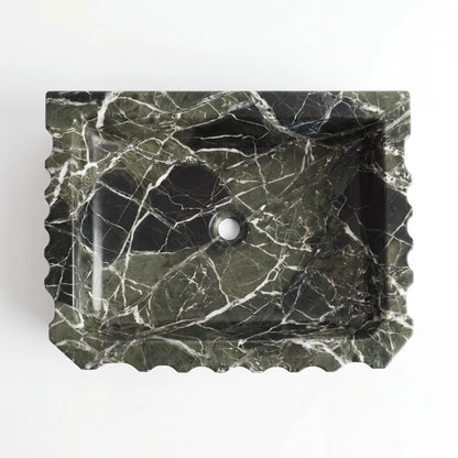 RMD-036 Round Green Marble Vessel Sink Basin