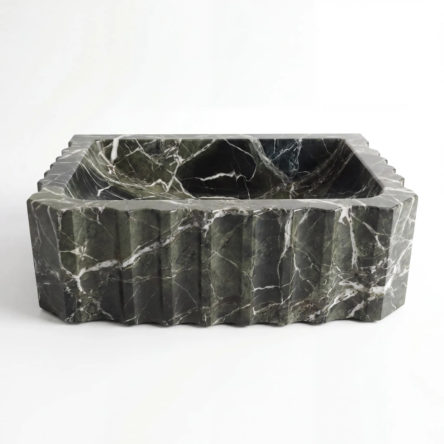 RMD-036 Round Green Marble Vessel Sink Basin