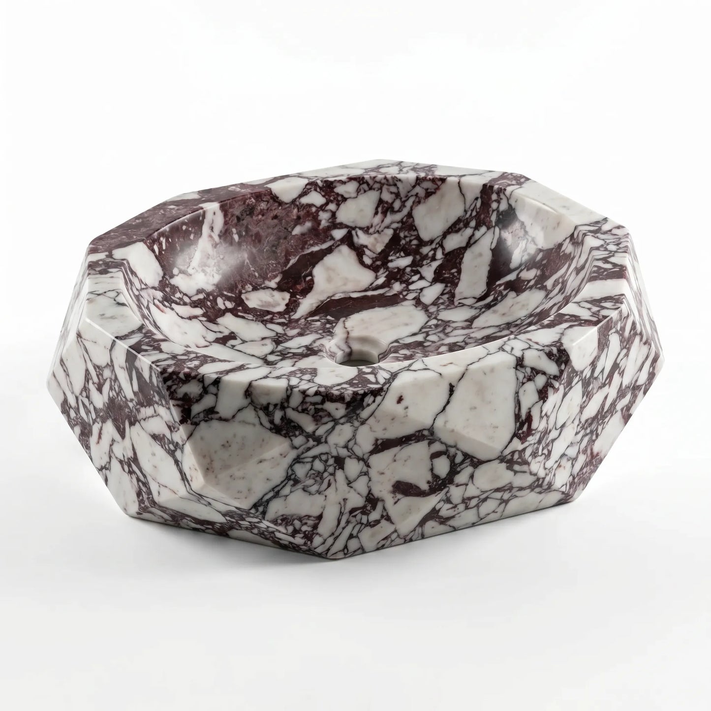 RMD-037 Round Calacatta Viola Vessel Sink Basin