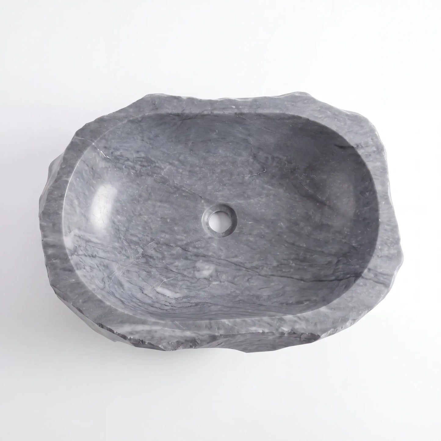 RMD-038 Round  Grey Marble Vessel Sink Basin