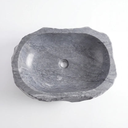RMD-038 Round  Grey Marble Vessel Sink Basin