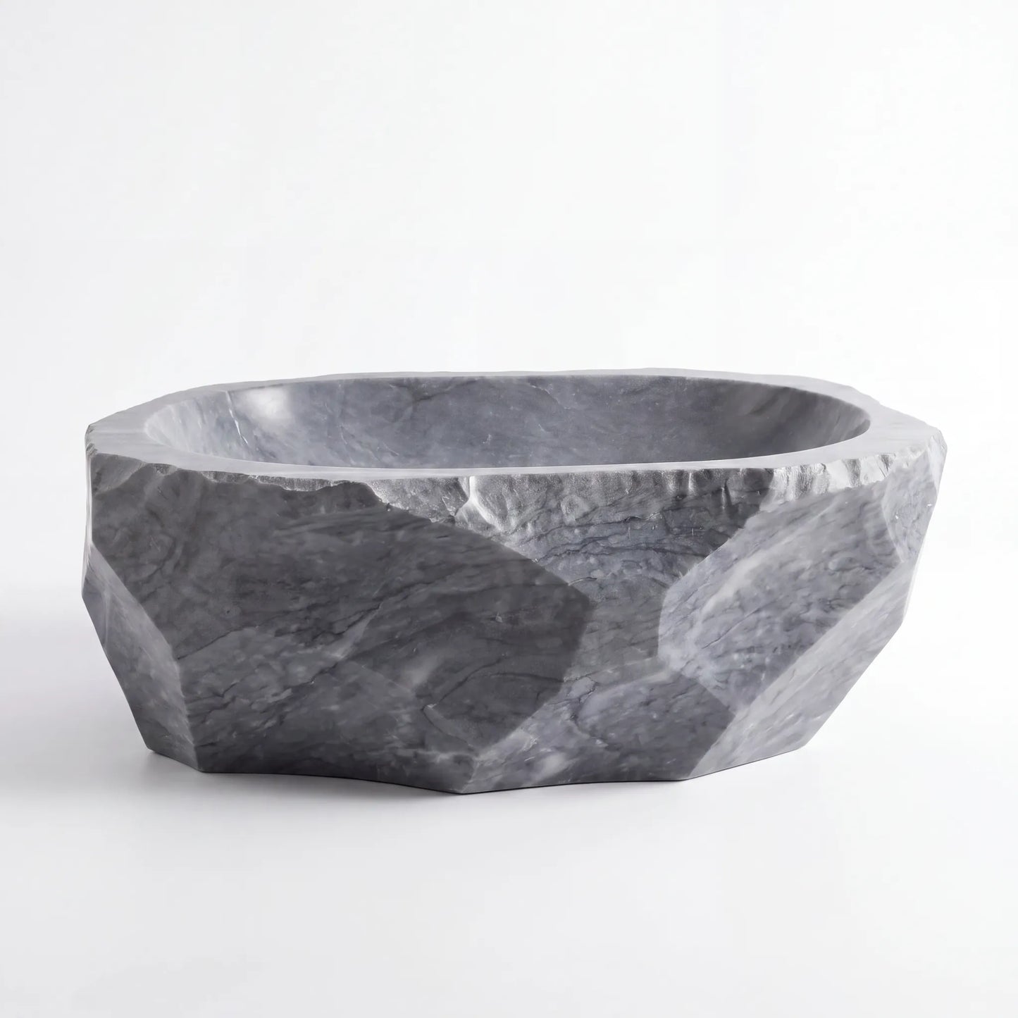 RMD-038 Round  Grey Marble Vessel Sink Basin