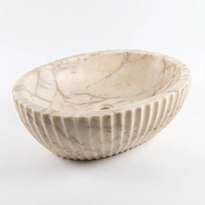 RMD-041 Round Calacatta Gold Vessel Sink Basin