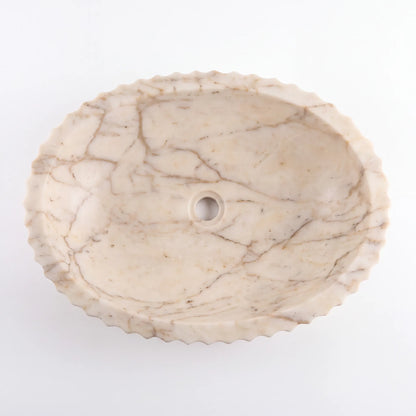 RMD-041 Round Calacatta Gold Vessel Sink Basin
