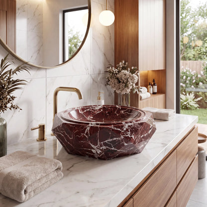 RMD-043 Oval Rosso Levanto Vessel Sink Basin