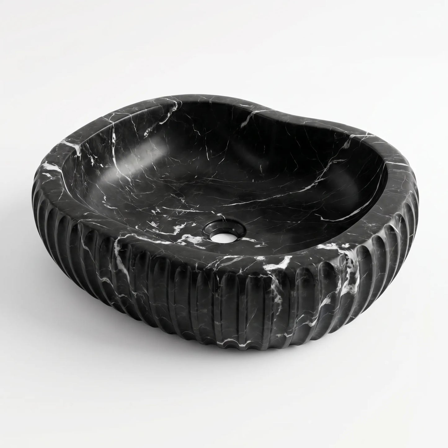 RMD-047 Round Nero Marquina Vessel Sink Basin