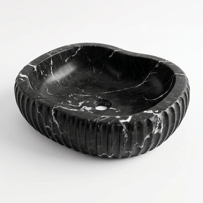 RMD-047 Round Nero Marquina Vessel Sink Basin
