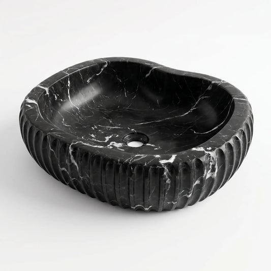 RMD-047 Round Nero Marquina Vessel Sink Basin