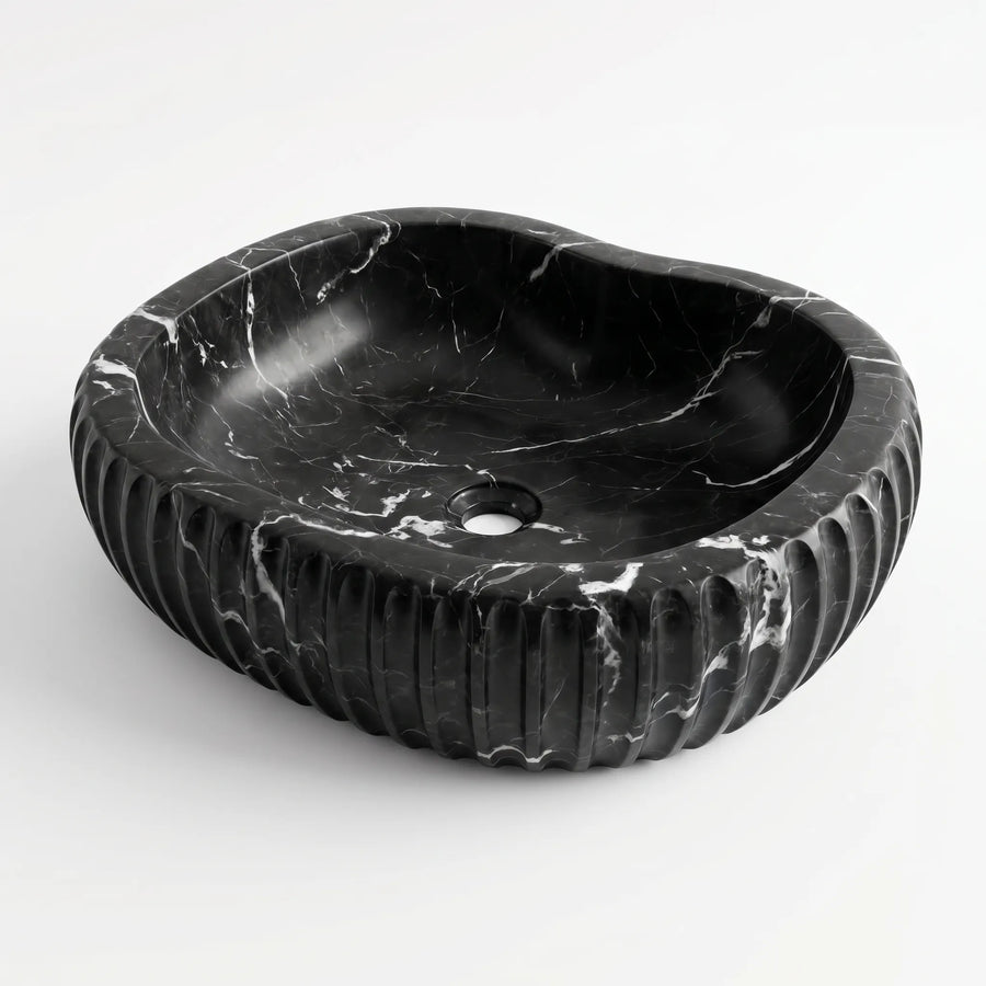 RMD-047 Round Nero Marquina Vessel Sink Basin