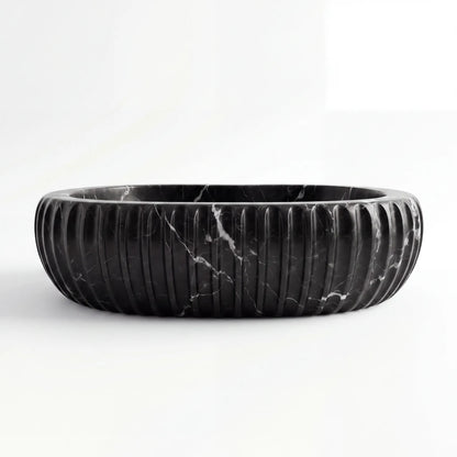 RMD-047 Round Nero Marquina Vessel Sink Basin