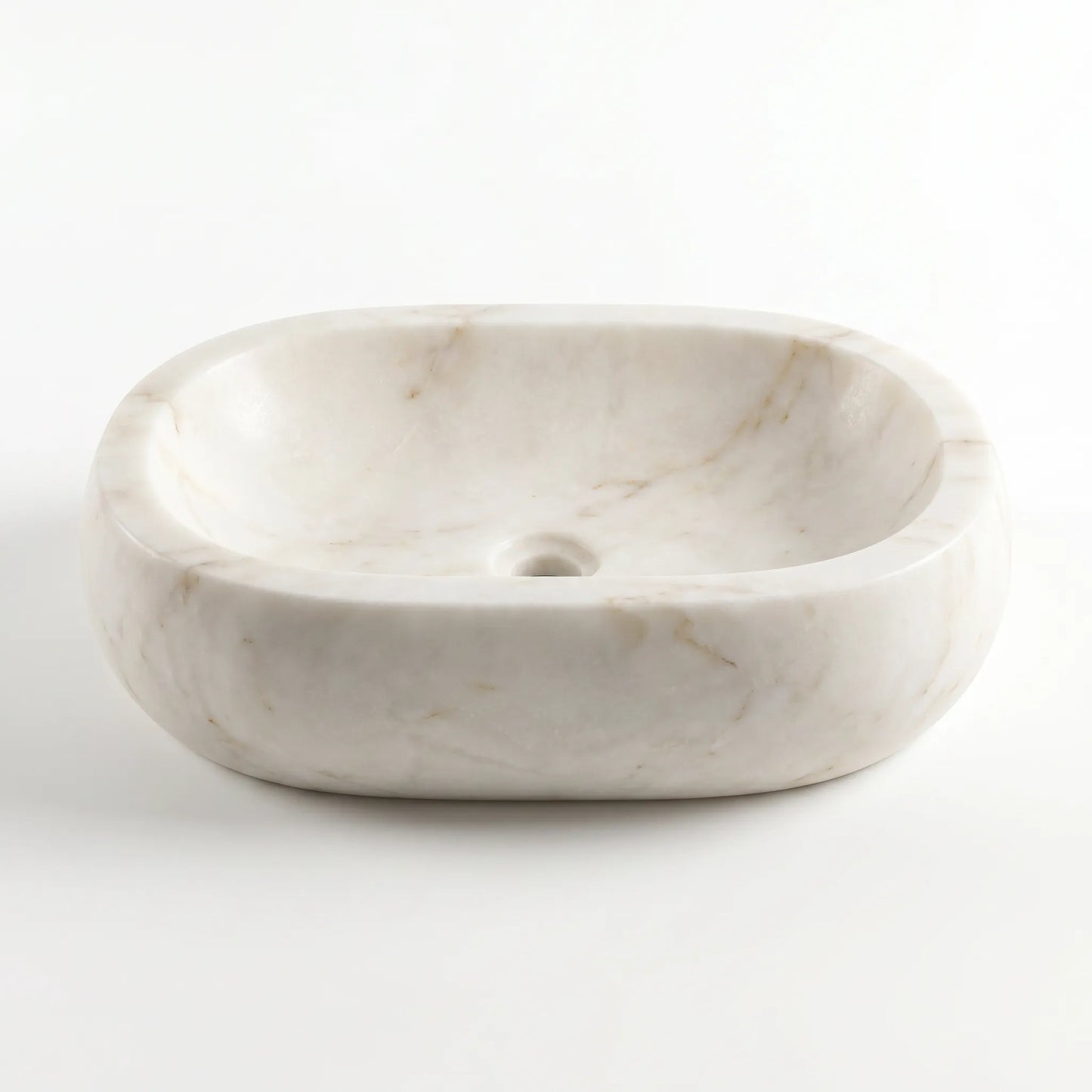 RMD-048 Rectangle Cream and Bej Marble Vessel Sink Basin