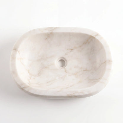 RMD-048 Rectangle Cream and Bej Marble Vessel Sink Basin