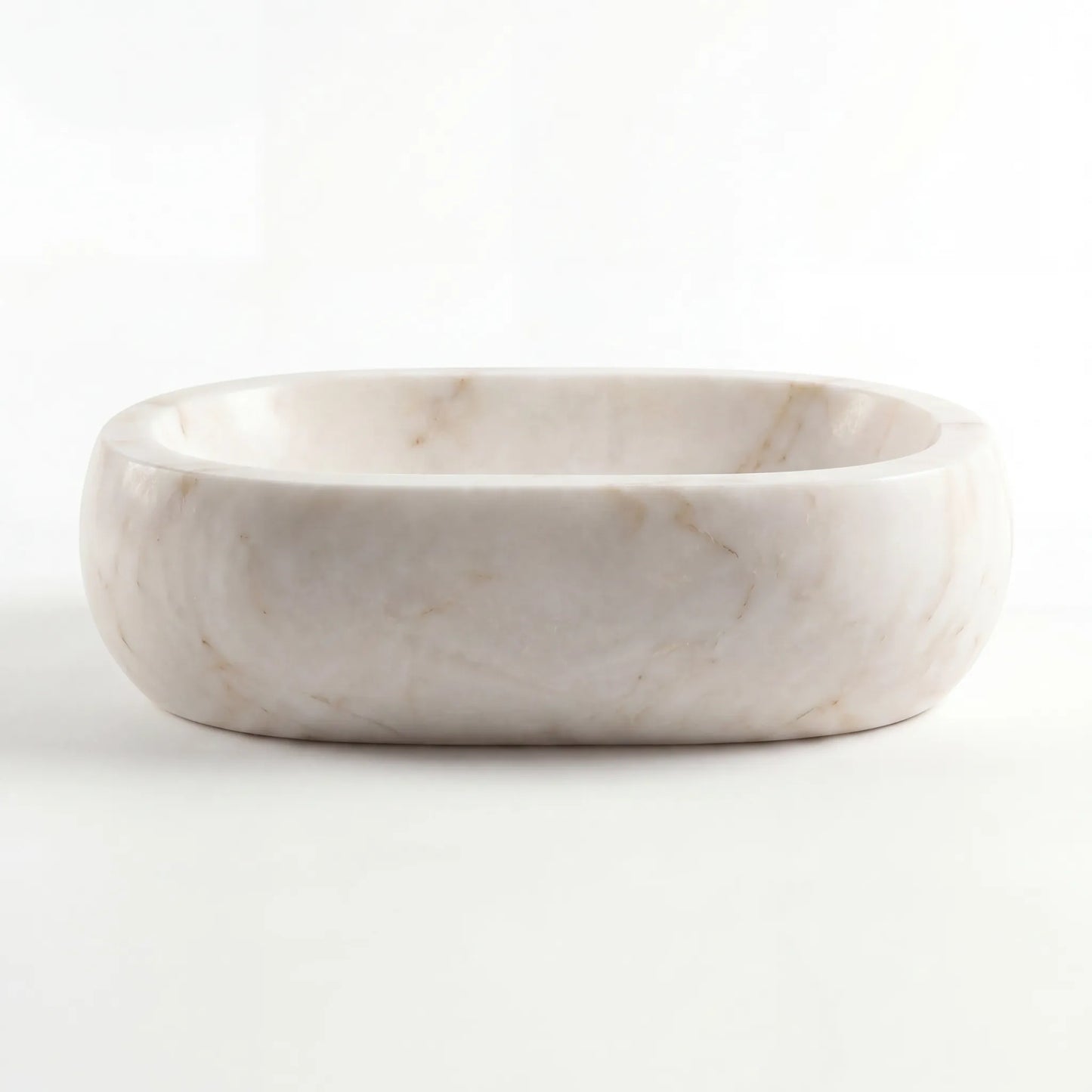 RMD-048 Rectangle Cream and Bej Marble Vessel Sink Basin