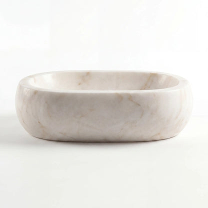 RMD-048 Rectangle Cream and Bej Marble Vessel Sink Basin