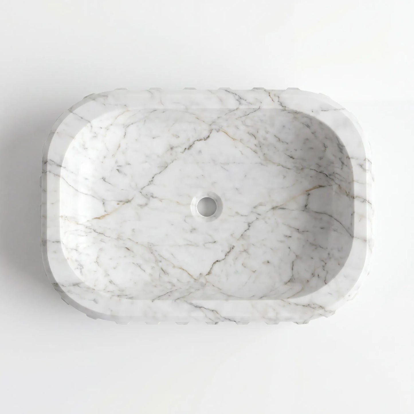 RMD-050 Round Carrara White Vessel Sink Basin