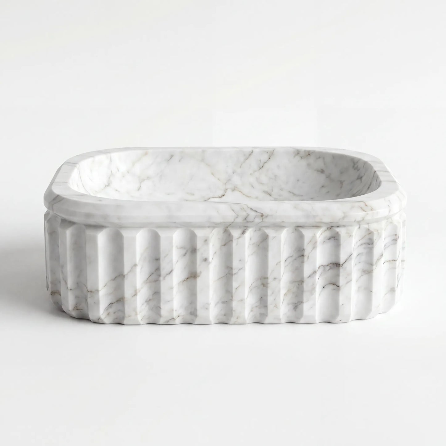 RMD-050 Round Carrara White Vessel Sink Basin