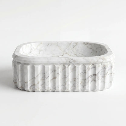 RMD-050 Round Carrara White Vessel Sink Basin