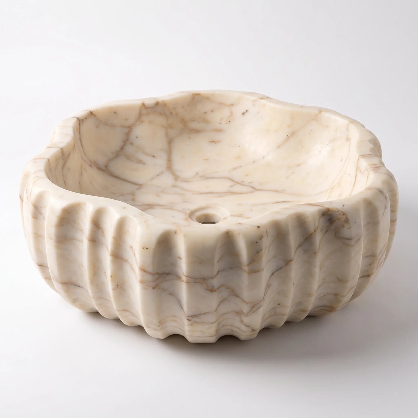 RMD-051 Round Calacatta Gold Vessel Sink Basin