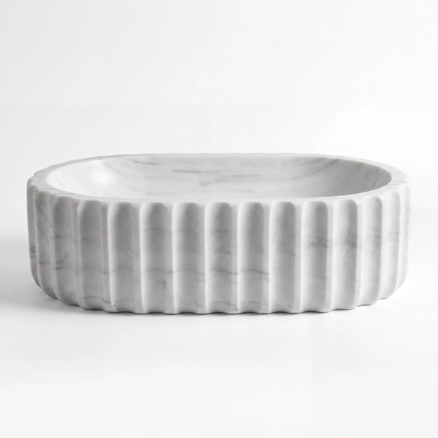 RMD-053  Rectangle Carrara White Vessel Sink Basin