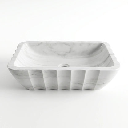 RMD-054 Round Carrara White Vessel Sink Basin
