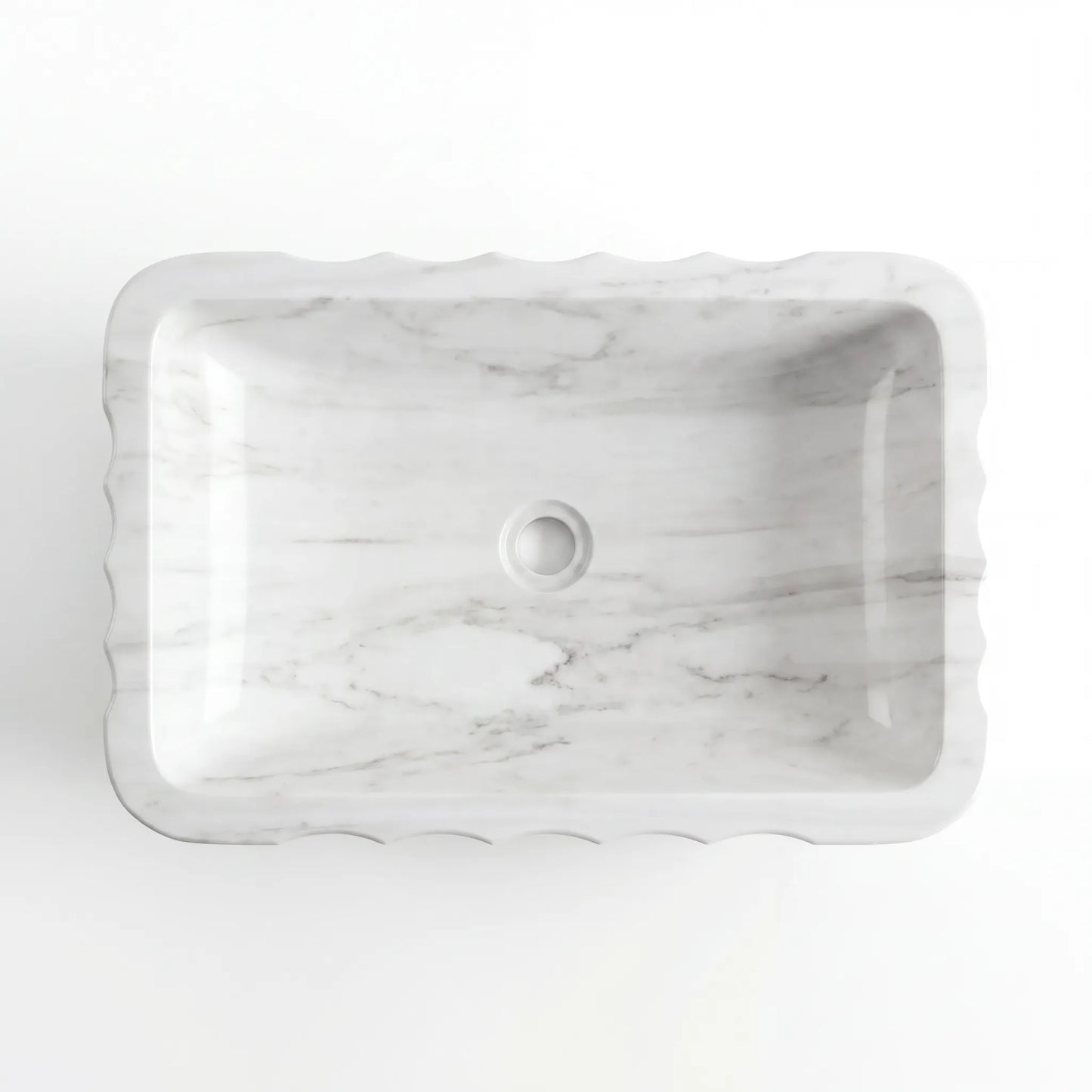 RMD-054 Round Carrara White Vessel Sink Basin