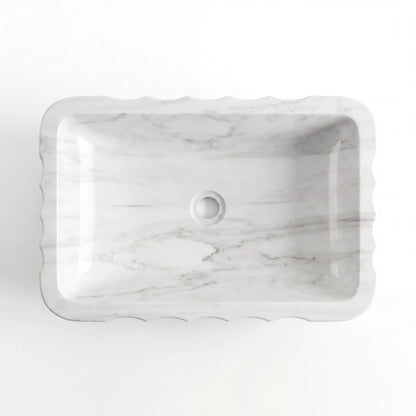 RMD-054 Round Carrara White Vessel Sink Basin