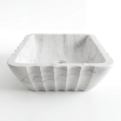 RMD-054 Round Carrara White Vessel Sink Basin