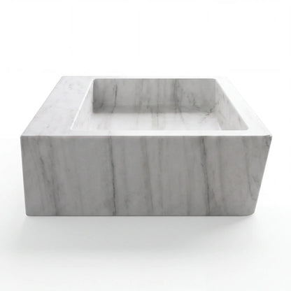 RMD-055 Rectangle Carrara White Vessel Sink Basin