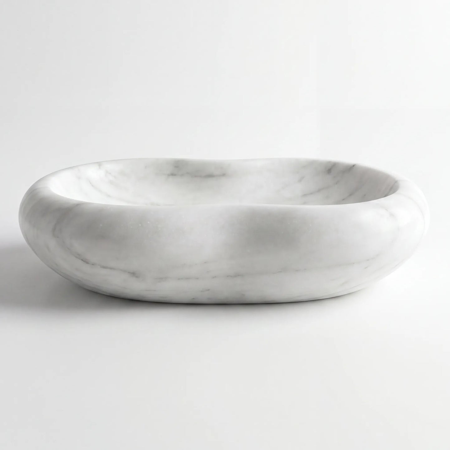 RMD-056  Round  Carrara White Vessel Sink Basin
