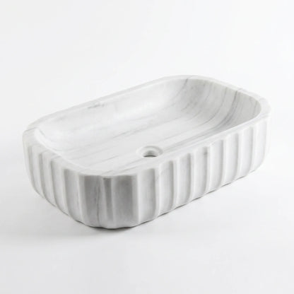 RMD-057 Round Carrara White Vessel Sink Basin