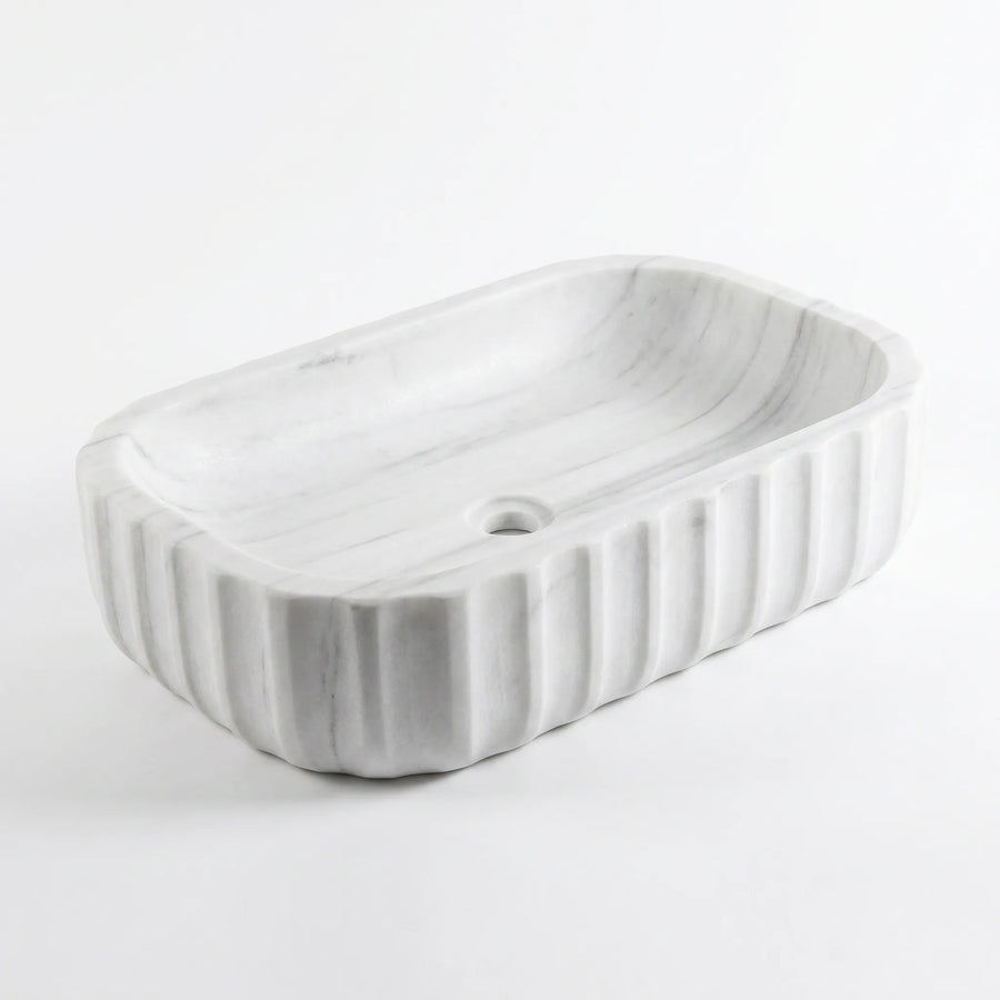 RMD-057 Round Carrara White Vessel Sink Basin