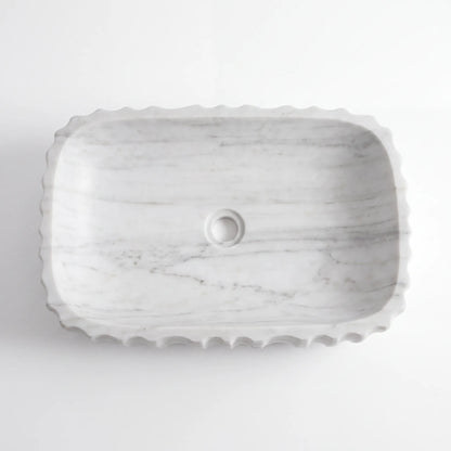 RMD-057 Round Carrara White Vessel Sink Basin