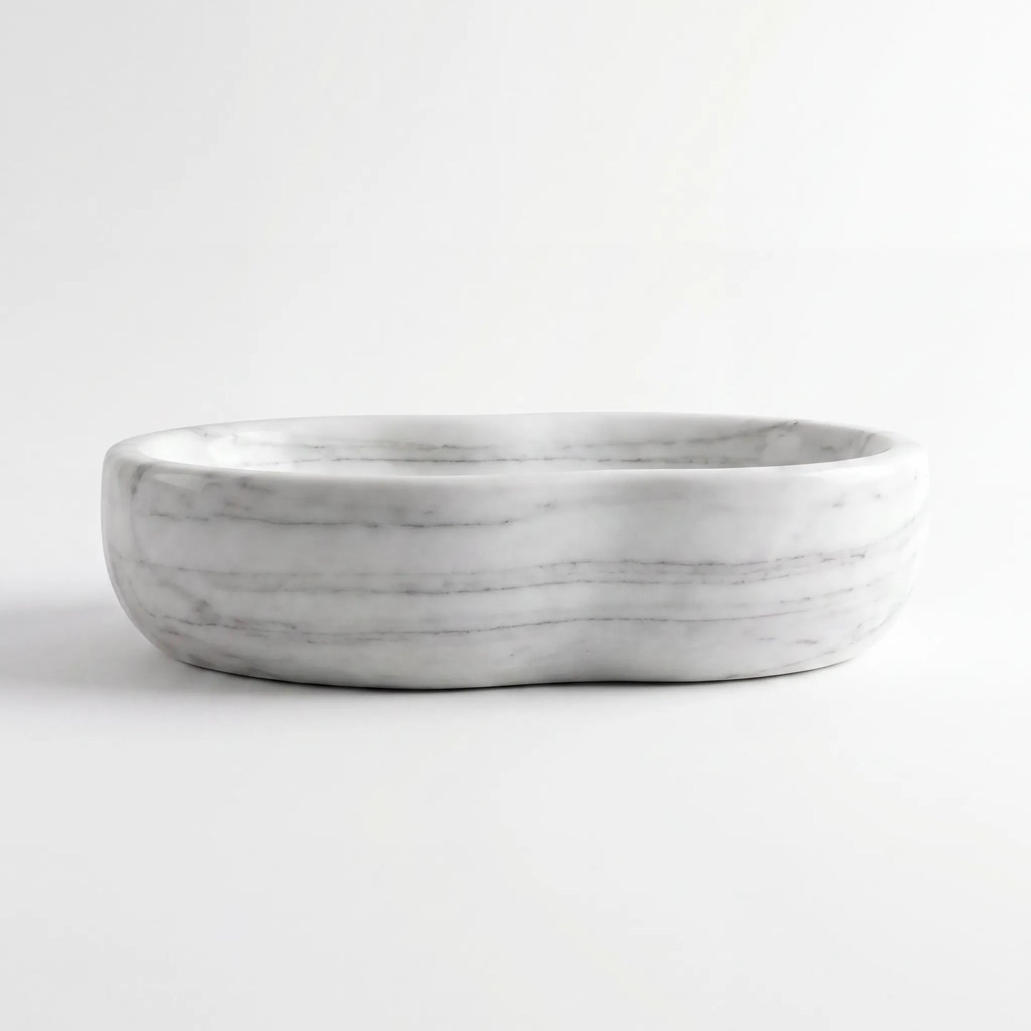 RMD-059 Round Carrara White Vessel Sink Basin