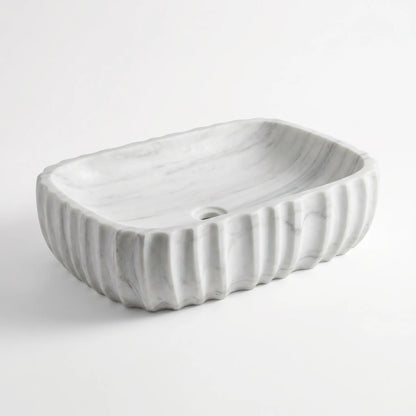 RMD-060 Round Carrara White Vessel Sink Basin