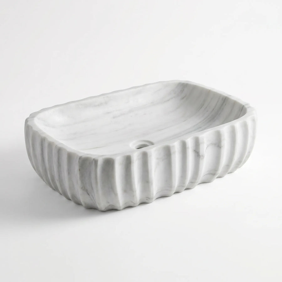 RMD-060 Round Carrara White Vessel Sink Basin